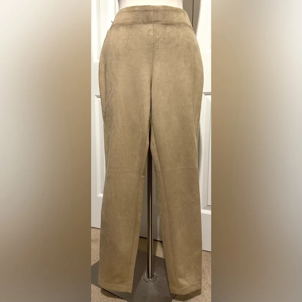 2 for $25 Max Studio Ladies Beige Tan Faux Suede Leggings Size L XL NWT